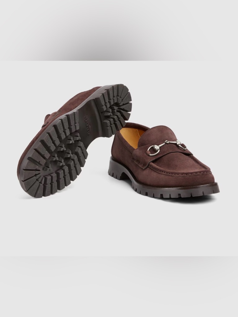 Gucci Loafers Horsebit Mens Size 11.5 Brown Suede Shoes - Picture 11 of 11